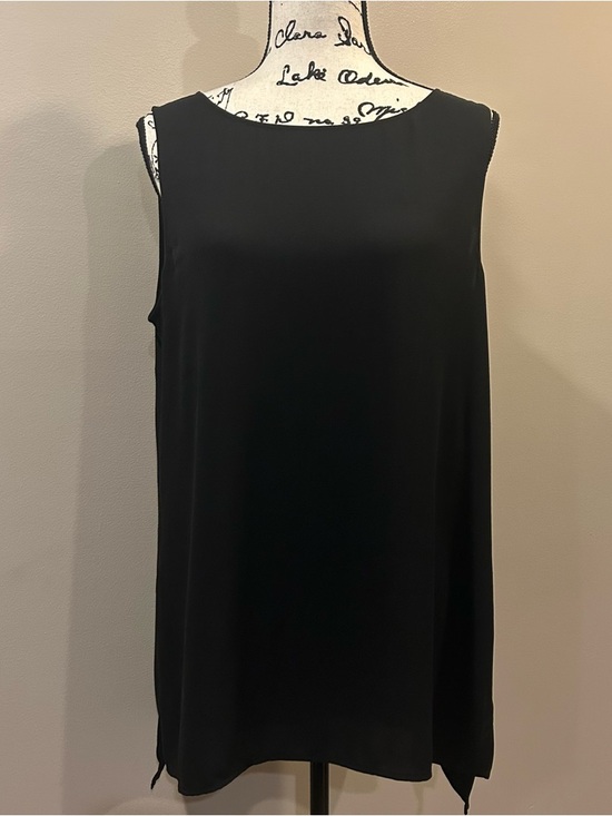 Eileen Fisher Tops - Eileen Fisher System Silk Georgette Crepe Bateau Neck Shell Top